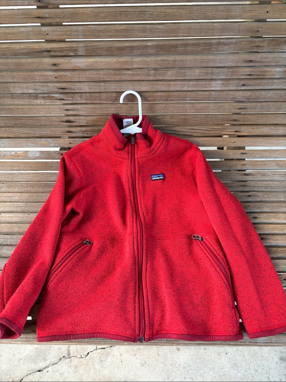 Patagonia Kids Red Full-Zip Fleece Jacket